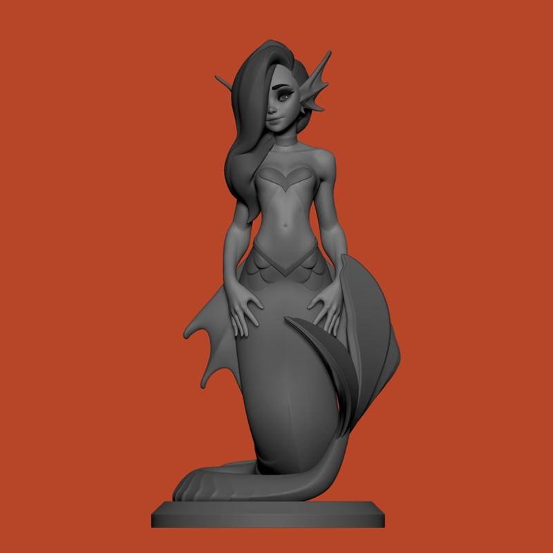 Mermaid - 3D打印模型 - 蝴蝶精灵|Mermaid – 3D Print Model STL
