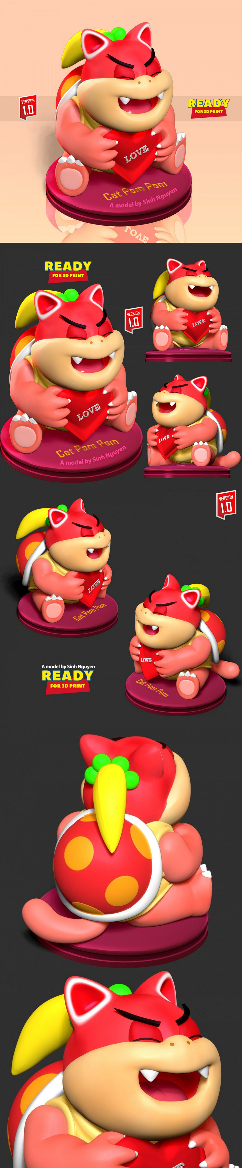 猫猫蓬蓬球 - 3D打印模型|Cat Pom Pom – 3D Print Model