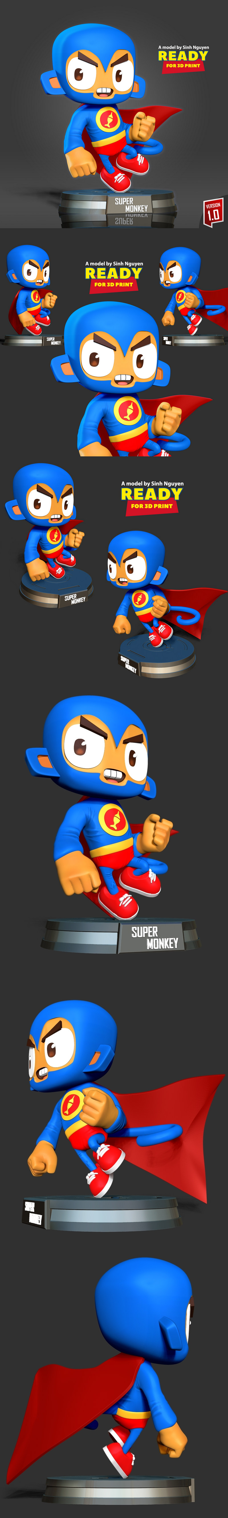 超猴3D打印模型|Super Monkey – 3D Print Model