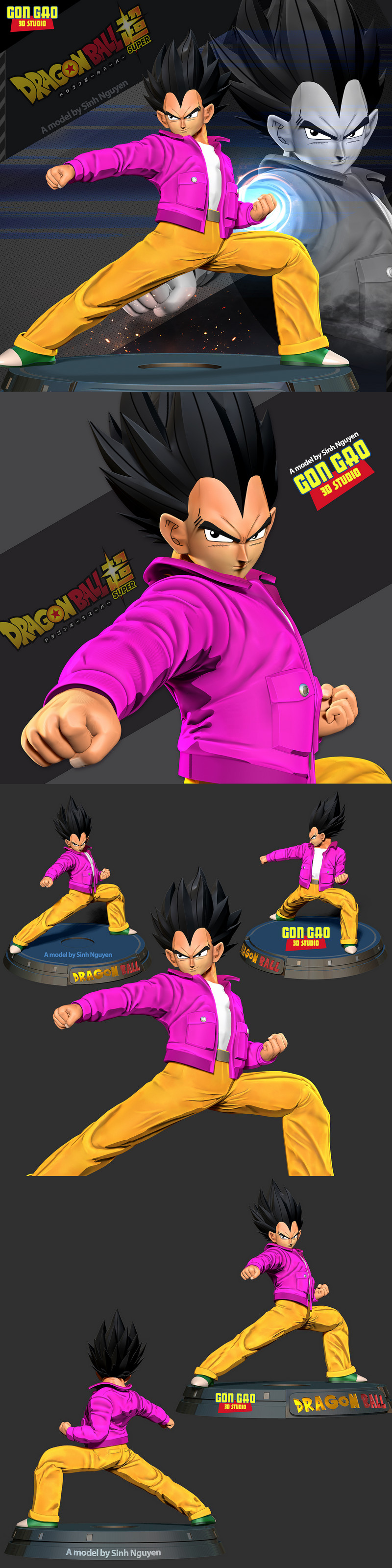 龙珠 - 蔚塔 - 3D打印模型|Vegeta – Dragon Ball Fanart – 3D Print Model