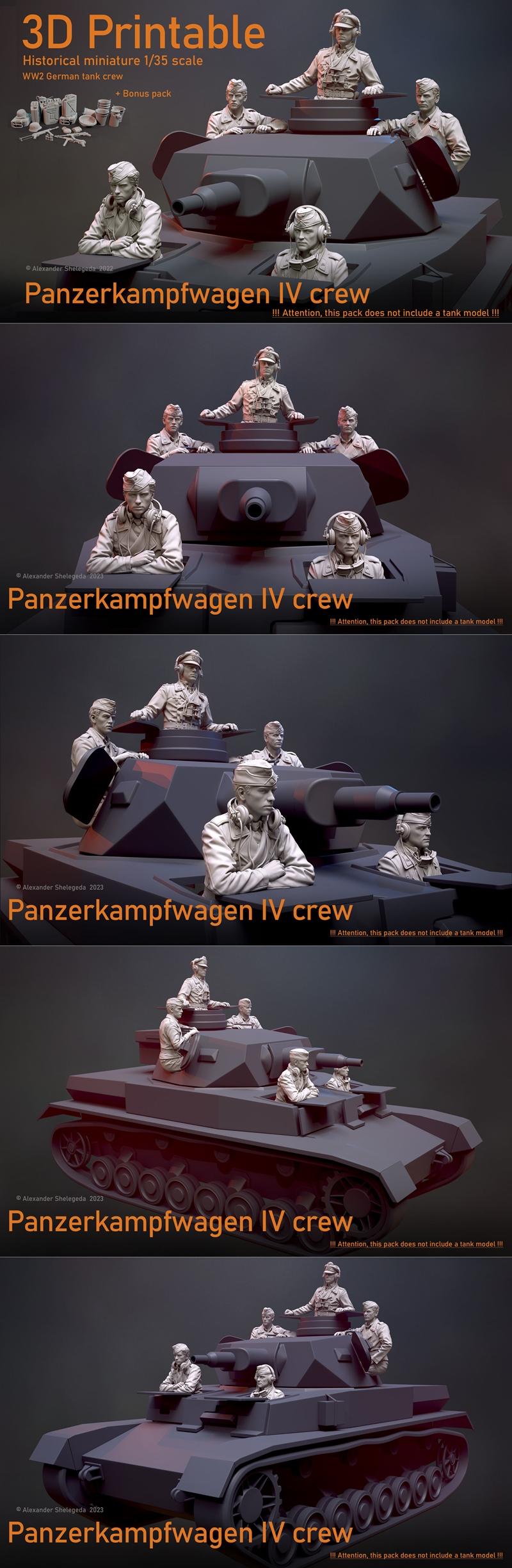 四号坦克乘员 3D打印模型|Panzerkampfwagen IV crew – 3D Print Model STL