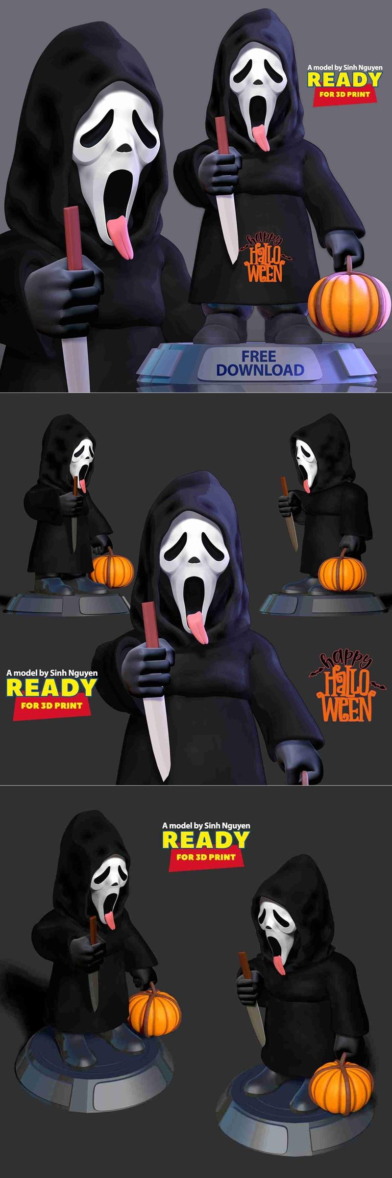 Ghostface - 动漫游戏角色3D打印模型|Ghostface – 3D Print Model STL