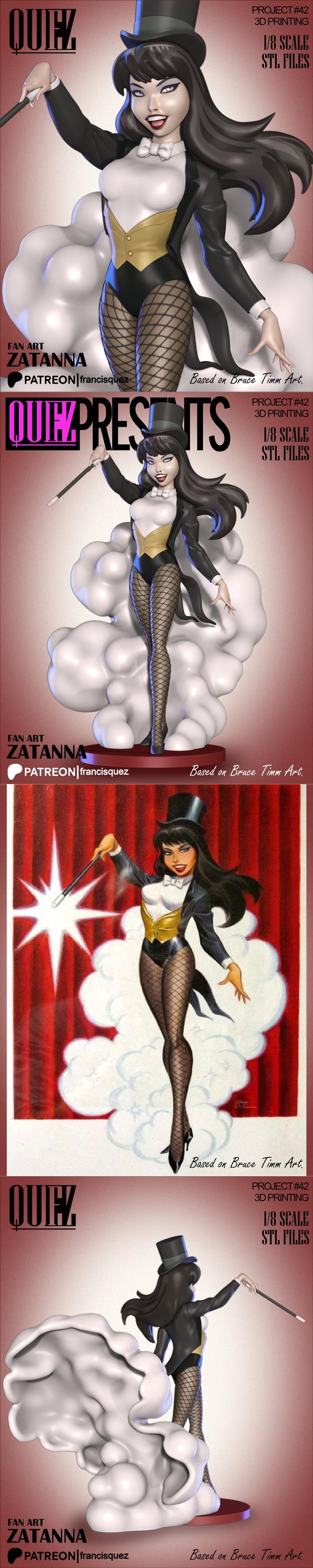 弗朗西斯·奎兹 —— 泽塔娜 3D打印模型|Francis Quez – Zatanna Bruce Timm style version – 3D Print Model STL