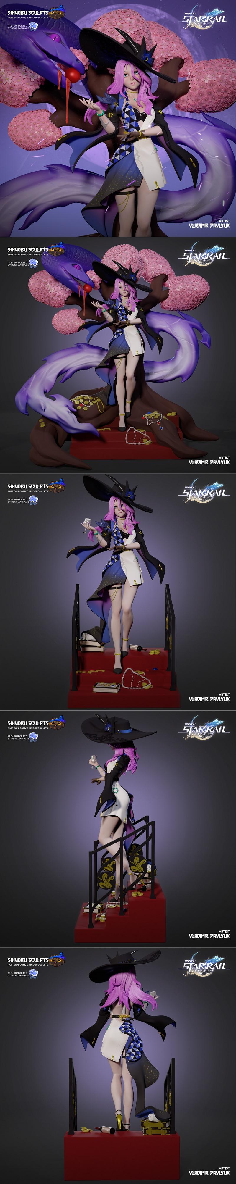 谢诺布·玉雕 – 3D打印模型|Shinobu Sculpts – Jade – 3D Print Model STL