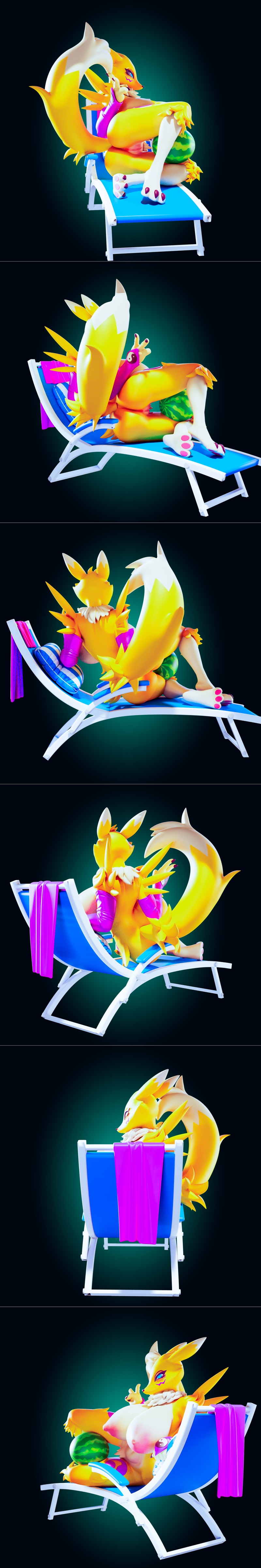 Renamon 3D打印模型|Officer Rhu – Renamon – 3D Print Model STL