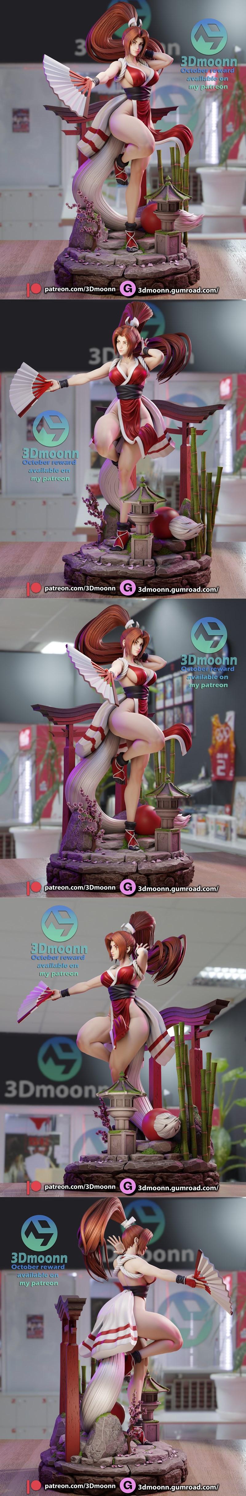 3D打印模型：拳皇Mai Shiranui|3Dmoonn – Mai Shiranui – The King of Fighters – 3D Print Model STL