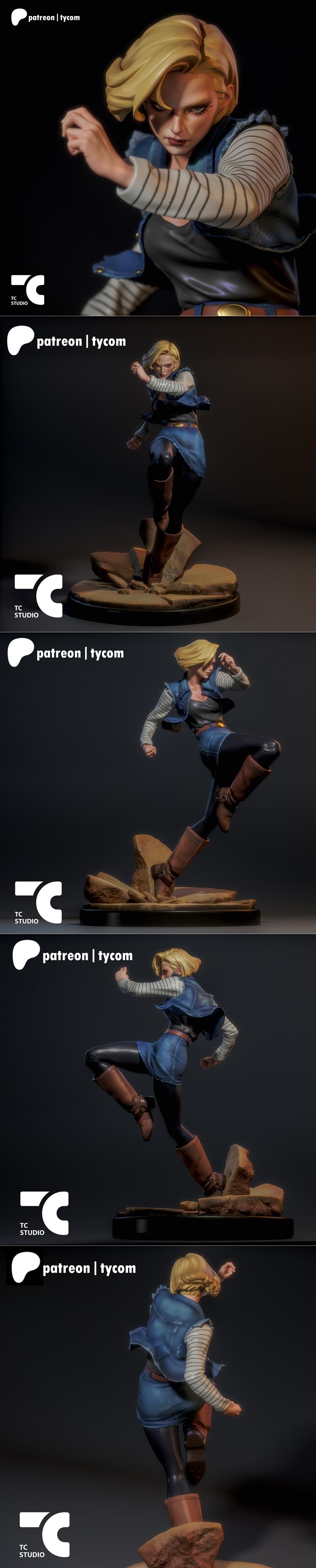 Android 18 3D打印模型|TC Random Collectibles – Android 18 – 3D Print Model STL