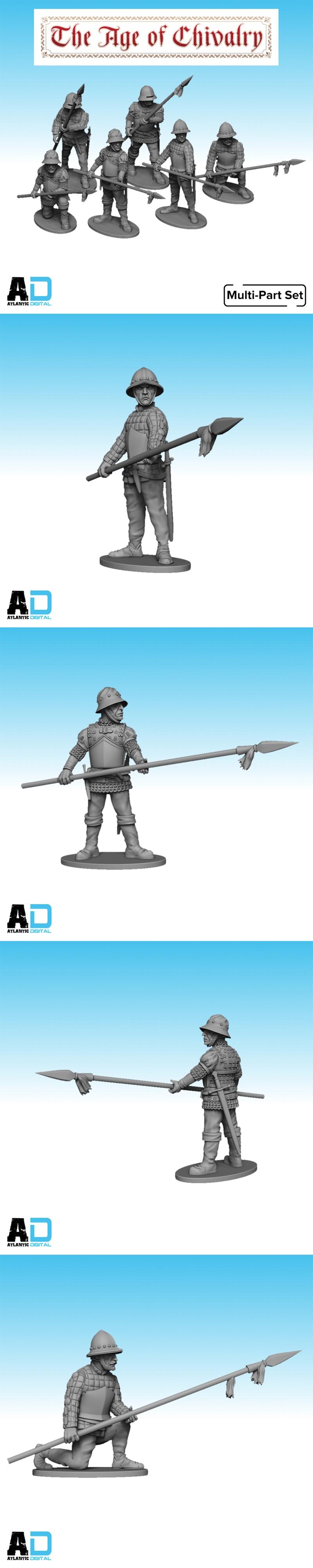 勃艮第步兵——3D打印模型|Burgundian Pikemen – 3D Print Model STL