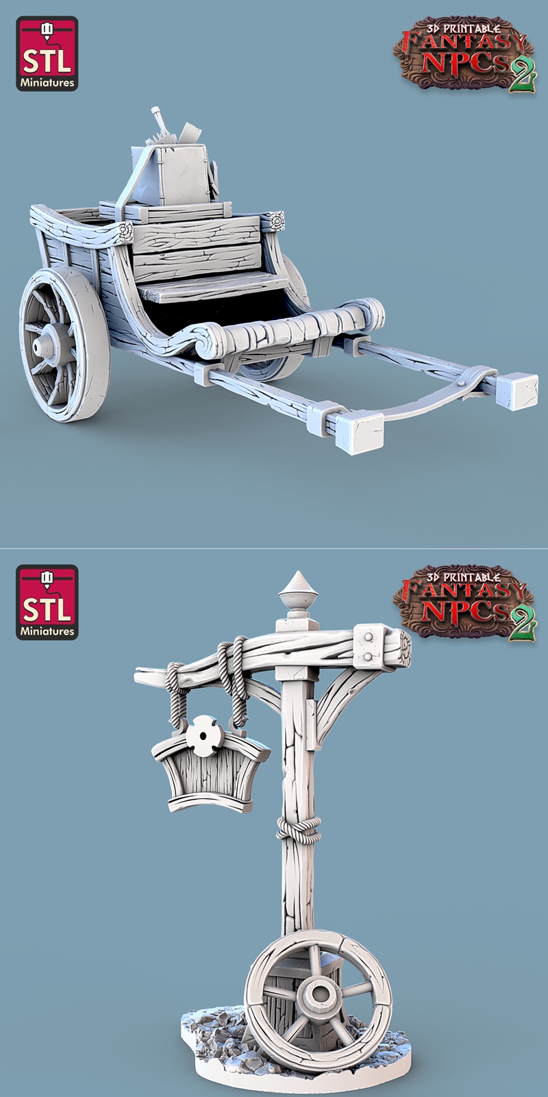 奇幻NPC集2——花艺师3D打印模型|STL Miniatures – Fantasy NPCs 2 – Florist Set – 3D Print Model STL