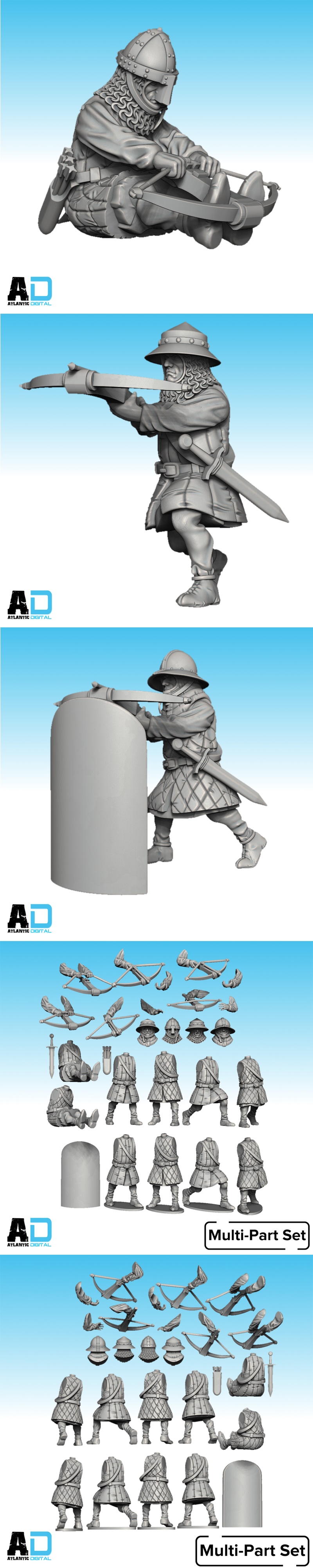 早期热那亚弩手 - 3D打印模型|Genoese Crossbowmen (Early) – 3D Print Model STL