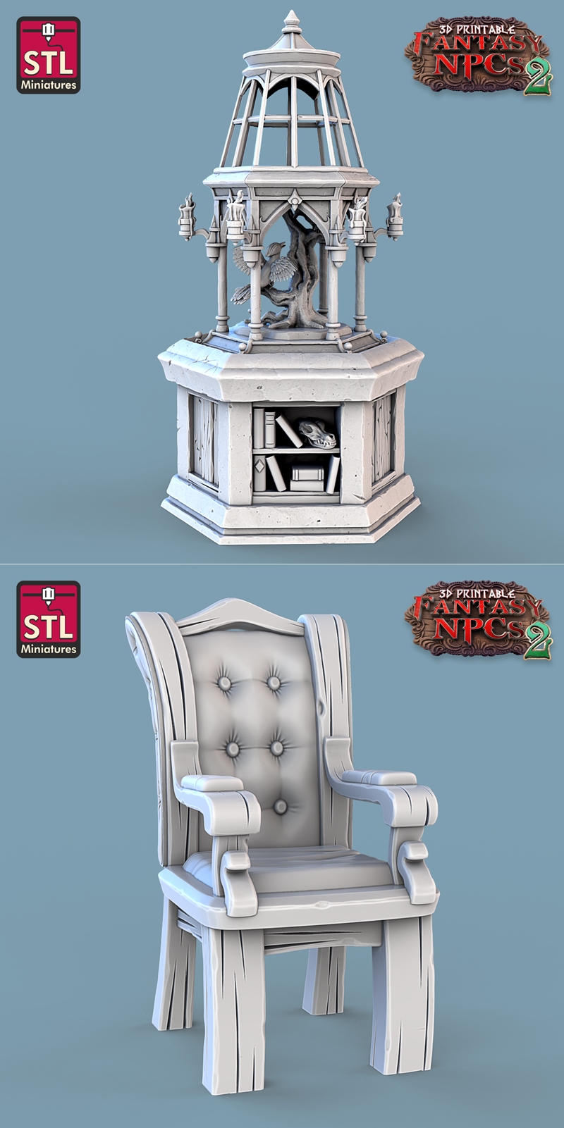 幻想NPC套装：税皮师3D打印模型|STL Miniatures – Fantasy NPCs 2 – Taxidermist Set – 3D Print Model STL