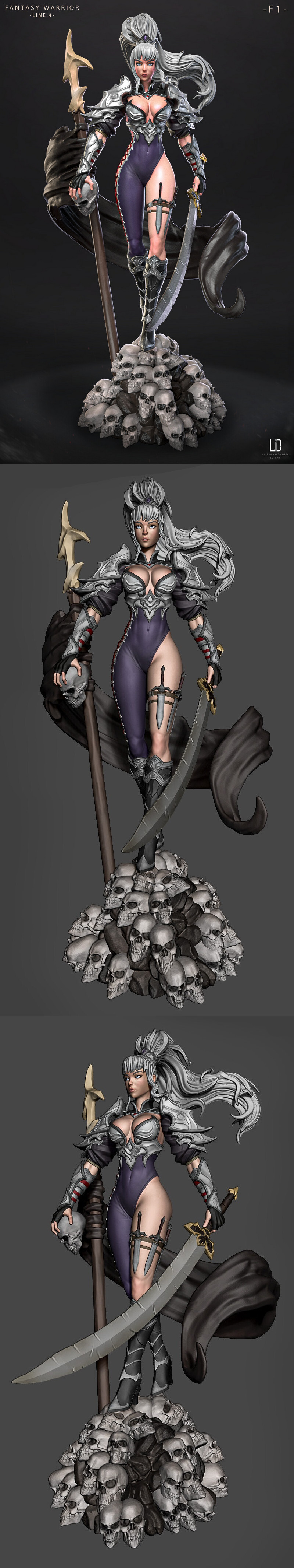 幻想战士 - 第4章 - F.1 - 3D打印模型|Fantasy Warrior – Line 4 – F.1 – 3D Print Model