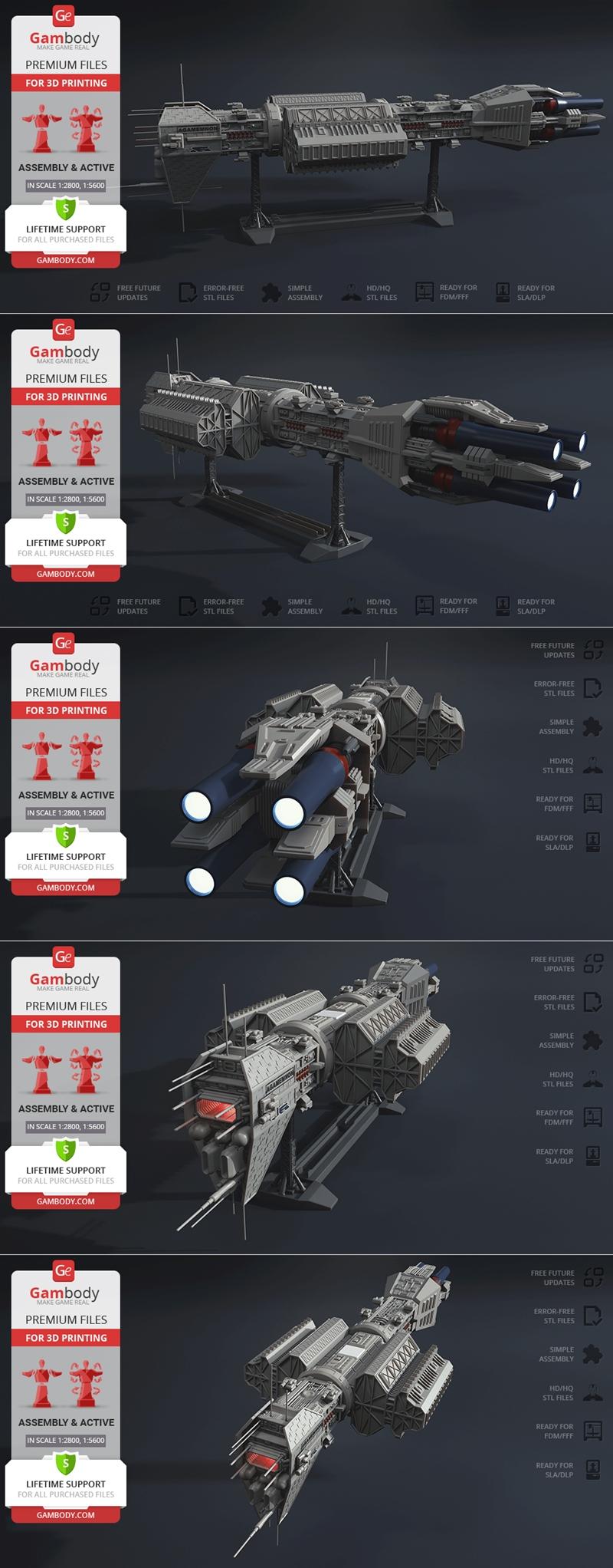 Gambody - EAS奥米茄级歼星舰 - 3D打印模型|Gambody – EAS Omega Class Destroyer – 3D Print Model STL