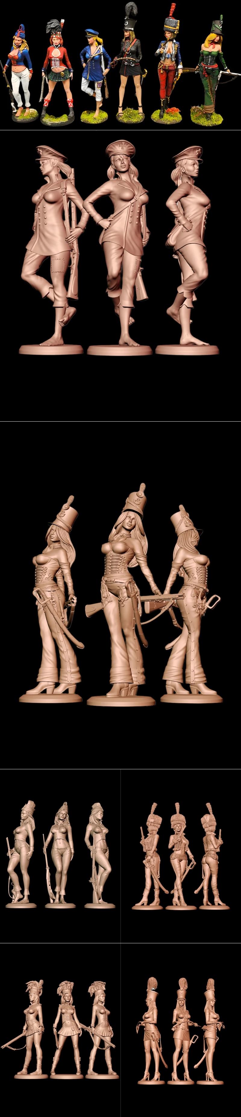 拿破仑主题3D打印模型|Napoleonic Pin Ups – 3D Print Model STL