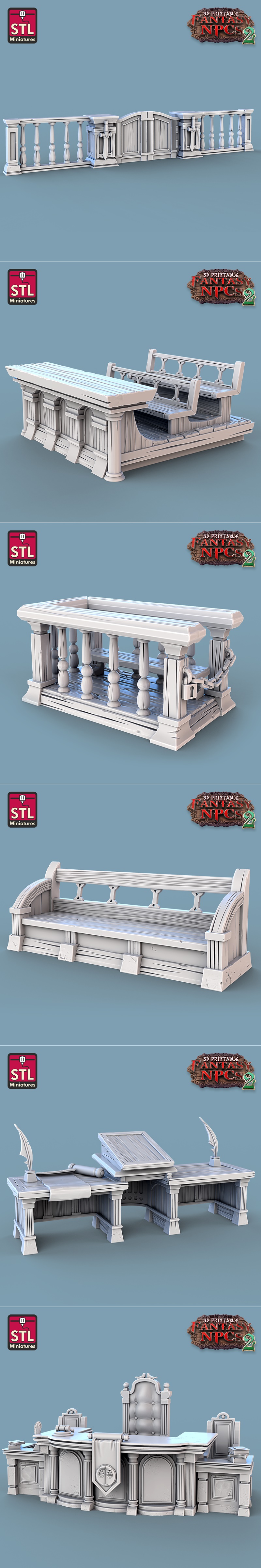 幻想NPC套装： magistrate 3D打印模型|STL Miniatures – Fantasy NPCs 2 – Magistrate Set – 3D Print Model STL
