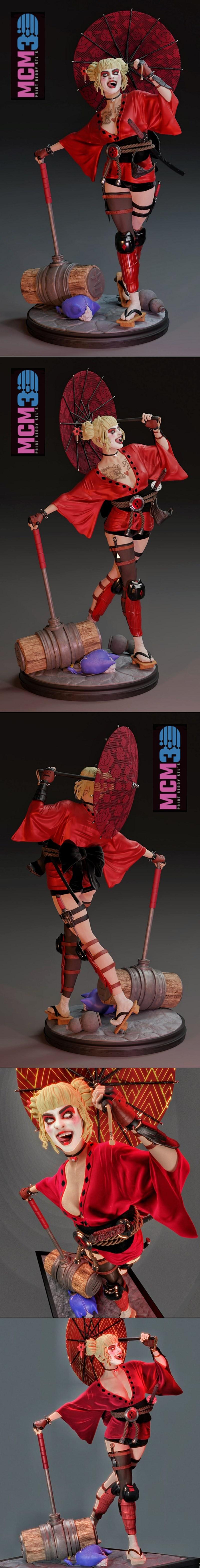 MCM3D - 赫丽奎恩 和服风3D打印模型|MCM3D – Harley Quinn Geisha – 3D Print Model STL