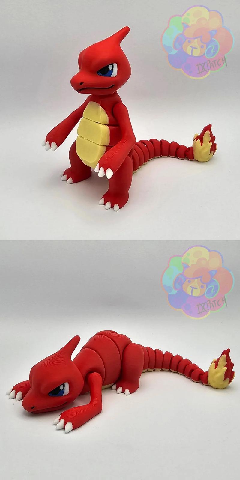 查理龙 - 可变形3D打印模型|Charmeleon – Flexi – 3D Print Model STL