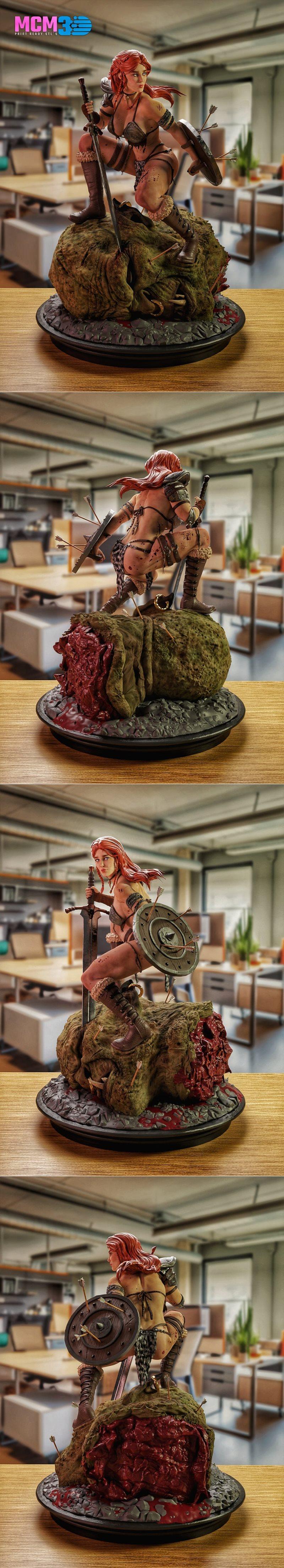 MCM3D - 红 sonja - 3D打印模型|MCM3D – Red Sonja – 3D Print Model STL