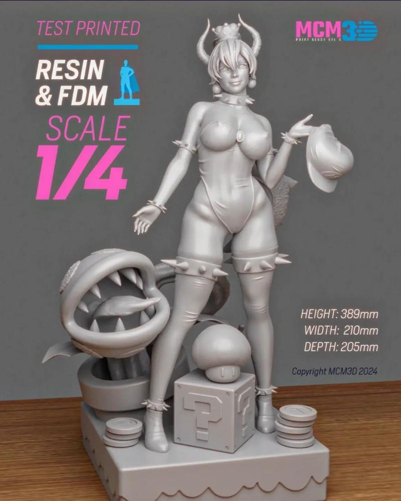 3D打印模型：Bowsette角色造型设计|Bowsette – 3D Print Model STL