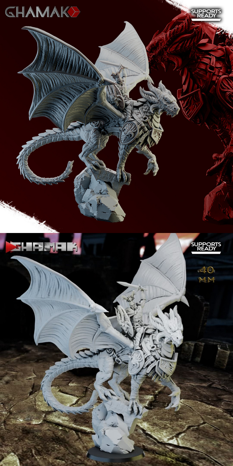Ghamak——战神龙骑3D打印模型|Ghamak – Spartancast Dragon Rider B – 3D Print Model
