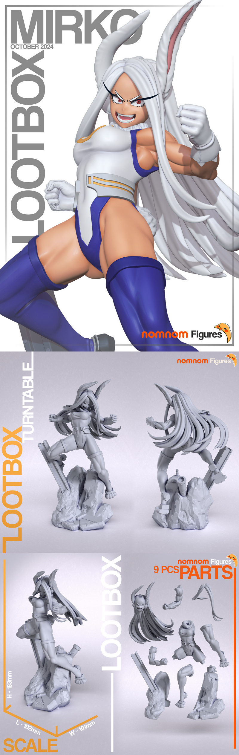 NomNom模型 -  mirko 3D打印雕塑|NomNom Figures – Mirko – 3D Print Model