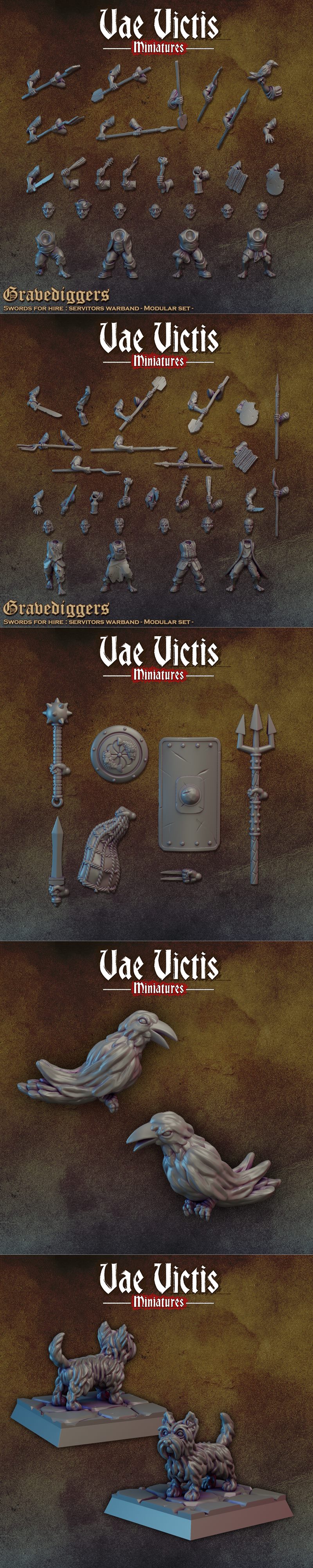 瓦尔维斯迷你模型——墓地挖掘者 第一卷 3D打印模型|Vae Victis Miniatures – Gravediggers Vol.1 September 2024 – 3D Print Model STL