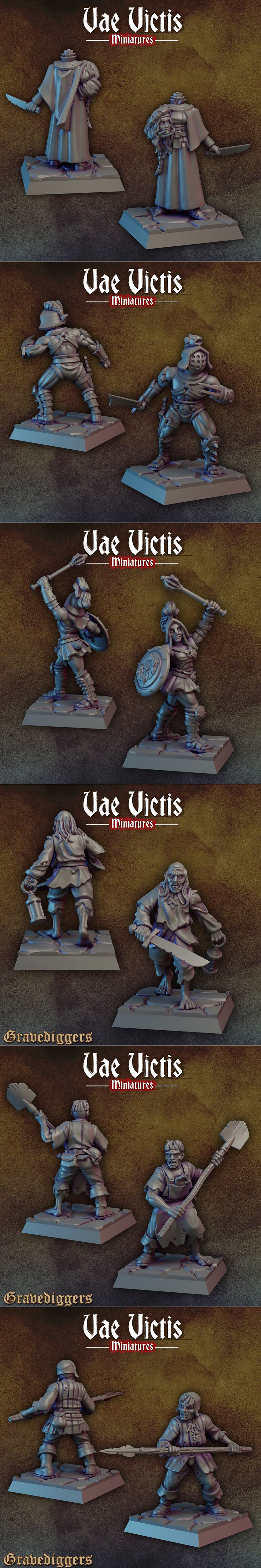 瓦尔维斯迷你模型——墓地挖掘者 第一卷 3D打印模型|Vae Victis Miniatures – Gravediggers Vol.1 September 2024 – 3D Print Model STL