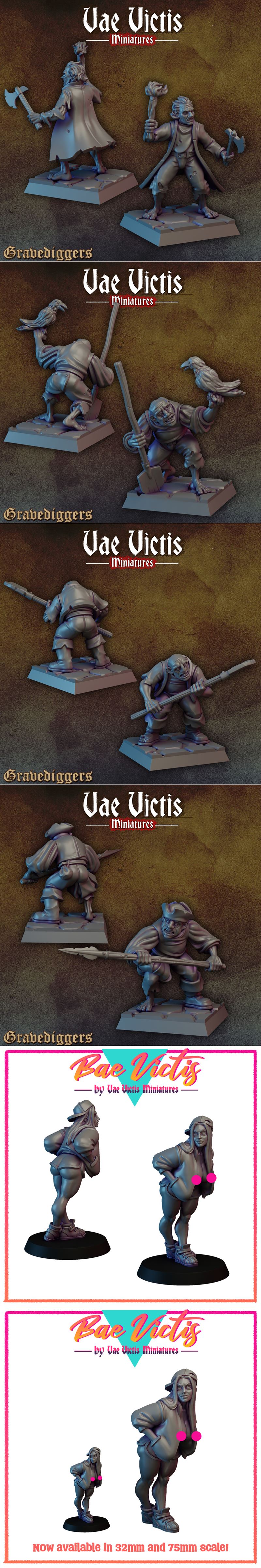 瓦尔维斯迷你模型——墓地挖掘者 第一卷 3D打印模型|Vae Victis Miniatures – Gravediggers Vol.1 September 2024 – 3D Print Model STL