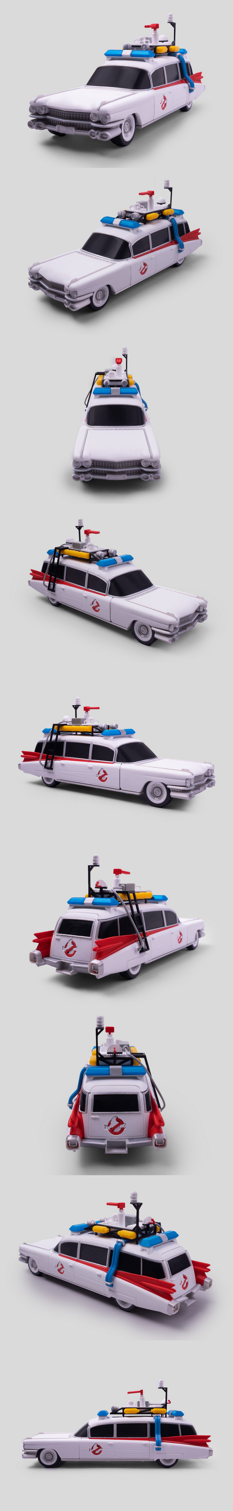 Fab365 - 霓虹都市机械改装款 - 雷霆Cadillac 3D打印模型|Fab365 – Ecto-1 add on Parts for Cadillac – 3D Print Model