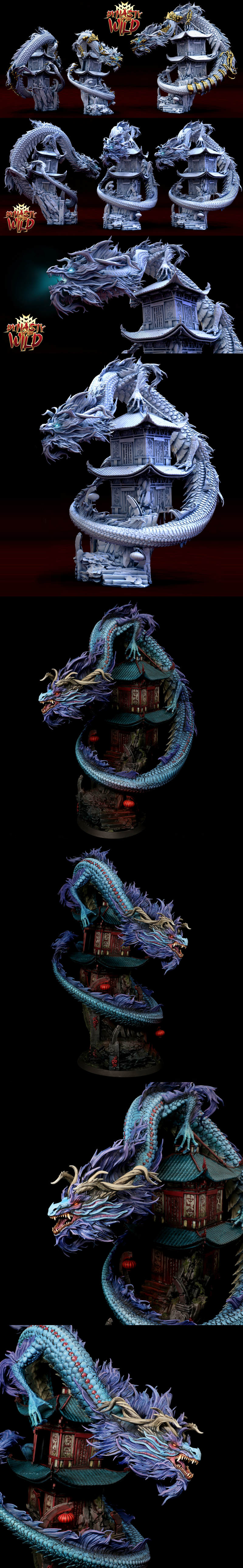 Azure龙 – 3D打印模型|Azure Dragon – 3D Print Model