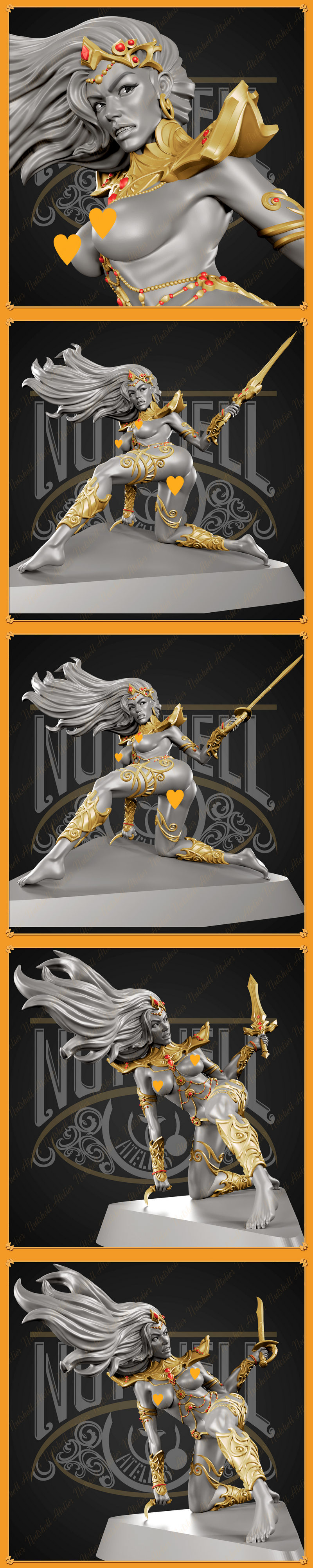 火星公主 3D打印模型|Nutshell Atelier – Princess of Mars – 3D Print Model