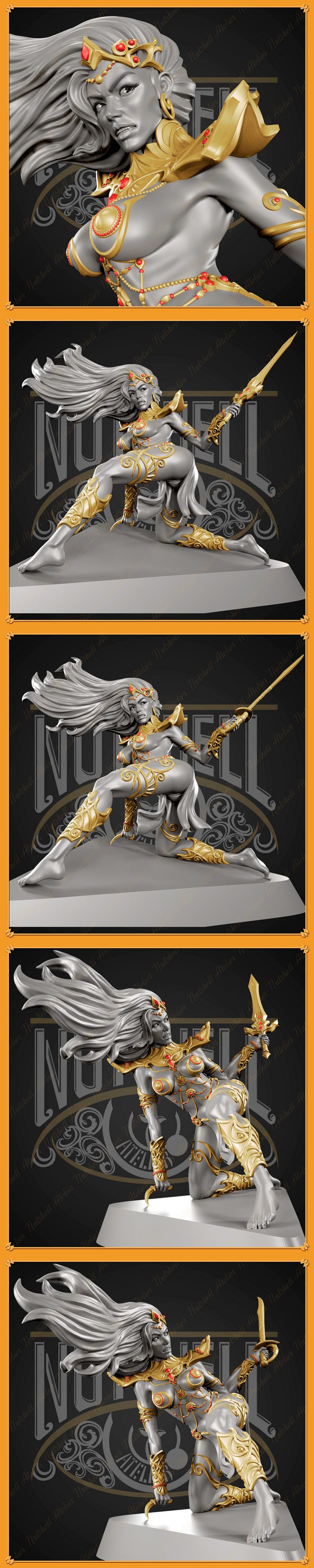 火星公主 3D打印模型|Nutshell Atelier – Princess of Mars – 3D Print Model