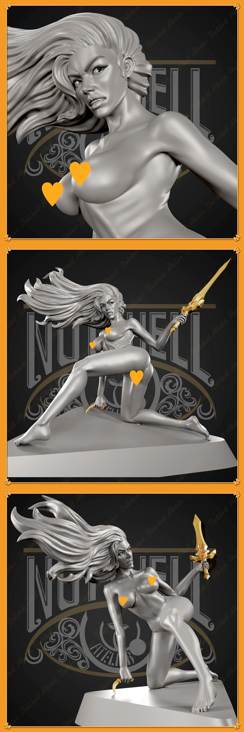 火星公主 3D打印模型|Nutshell Atelier – Princess of Mars – 3D Print Model
