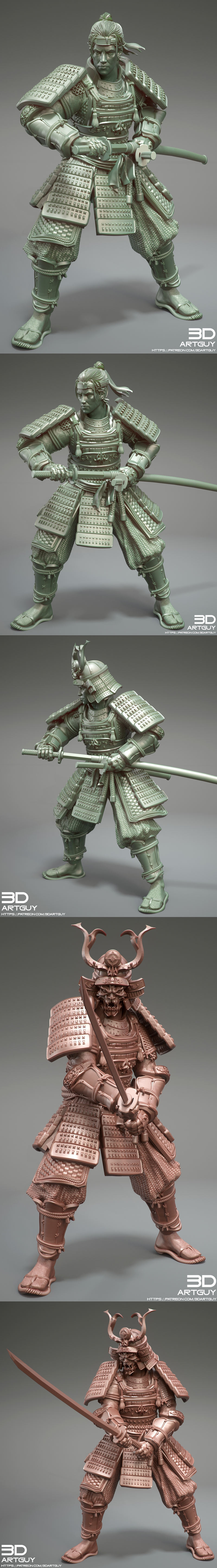 武士——3D打印模型|Samurai – 3D Print Model