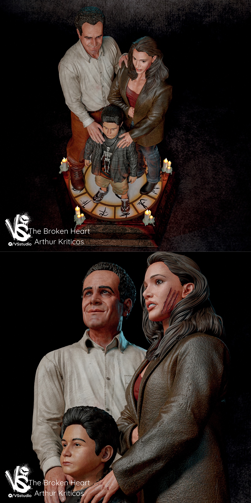VSstudio – 13个幽灵与崩坏 3D打印模型|VSstudio – The Broken Heart 13 Ghost and bust – 3D Print Model STL