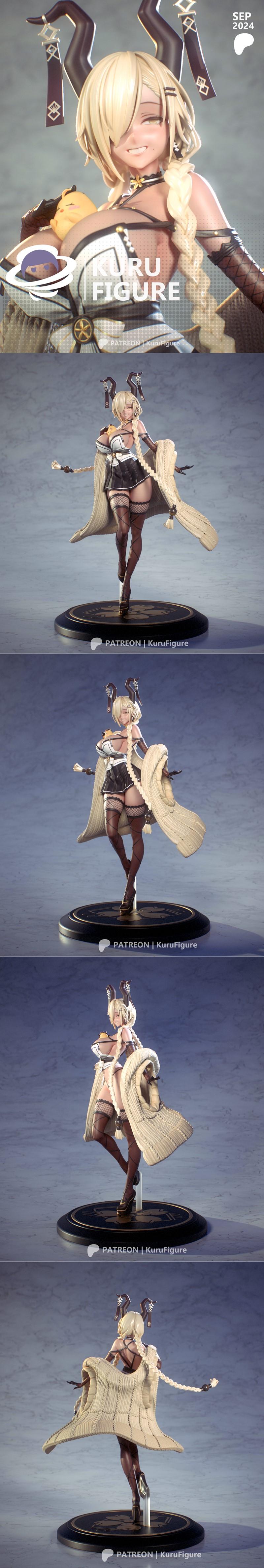 Kuru图腾 - 伊予地区 - 3D打印模型|Kuru Figure – Owari – 3D Print Model STL