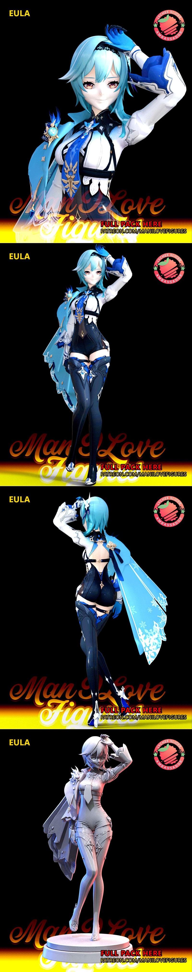 原神 Eula 3D打印模型|Eula – Genshin – 3D Print Model STL