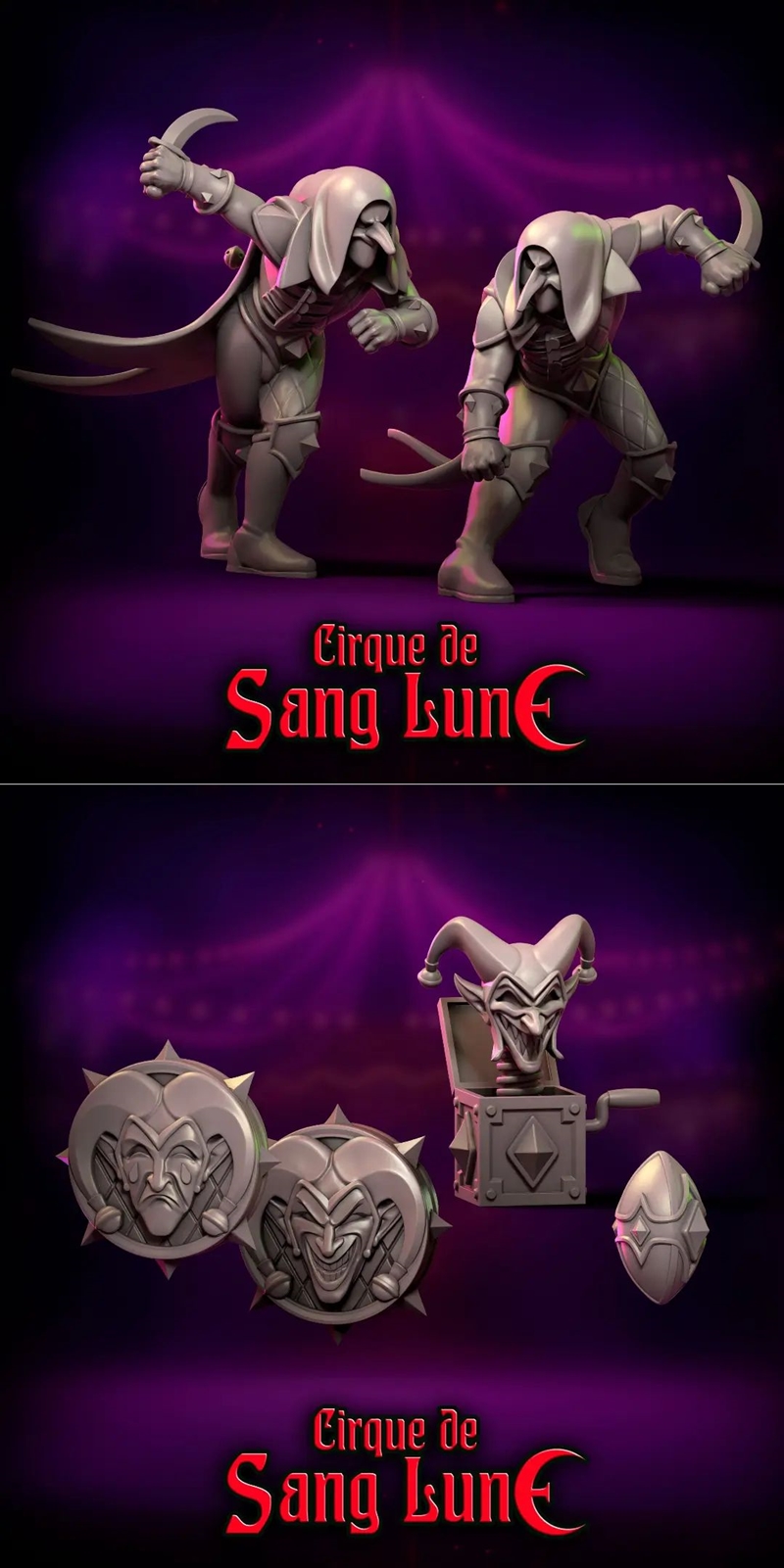 Punga迷你模型——血月之环 2024年10月 3D打印版|Punga Miniatures – Cirque de Sang Lune Part 1 October 2024 – 3D Print Model STL