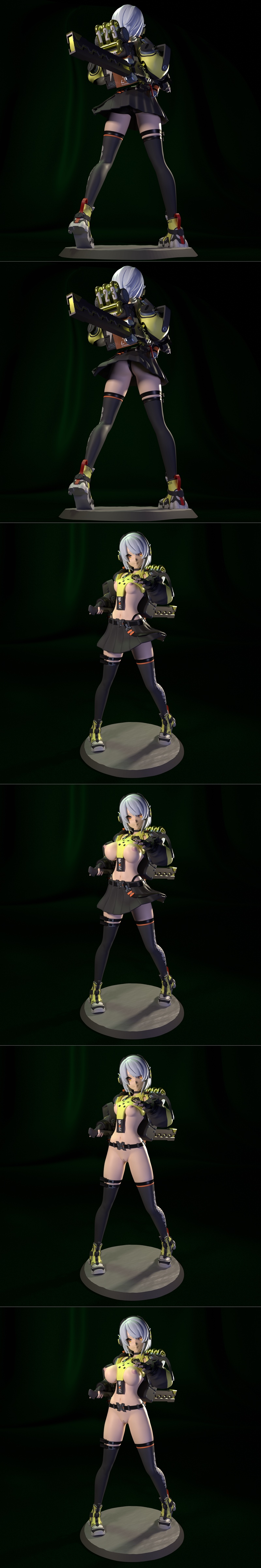 Anby Demara 3D打印模型：动漫角色可打印雕塑 STL文件|Funservice – Anby Demara – 3D Print Model STL