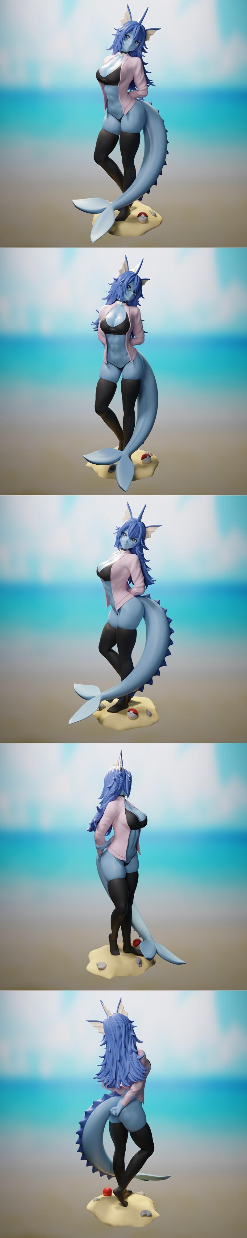 Funservice - 帕欧伦 - 3D打印模型|Funservice – Vaporeon – 3D Print Model STL