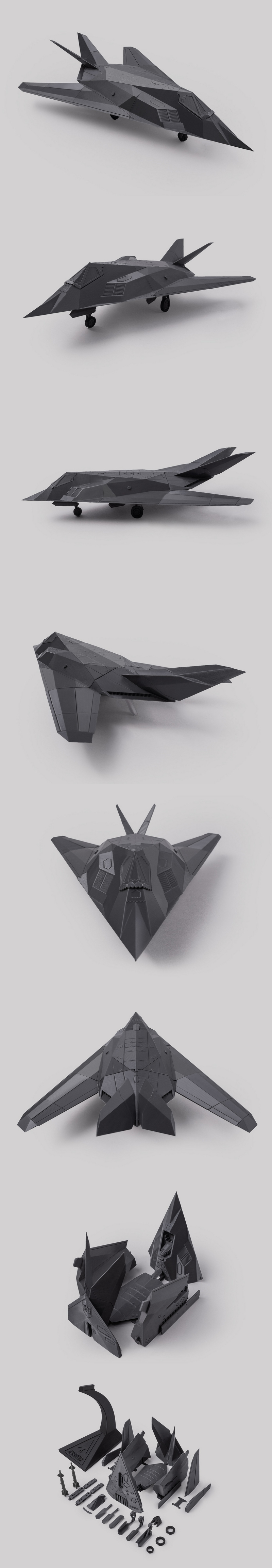 F-117夜鹰 3D打印模型|Fab365 – F-117 Night Hawk – 3D Print Model
