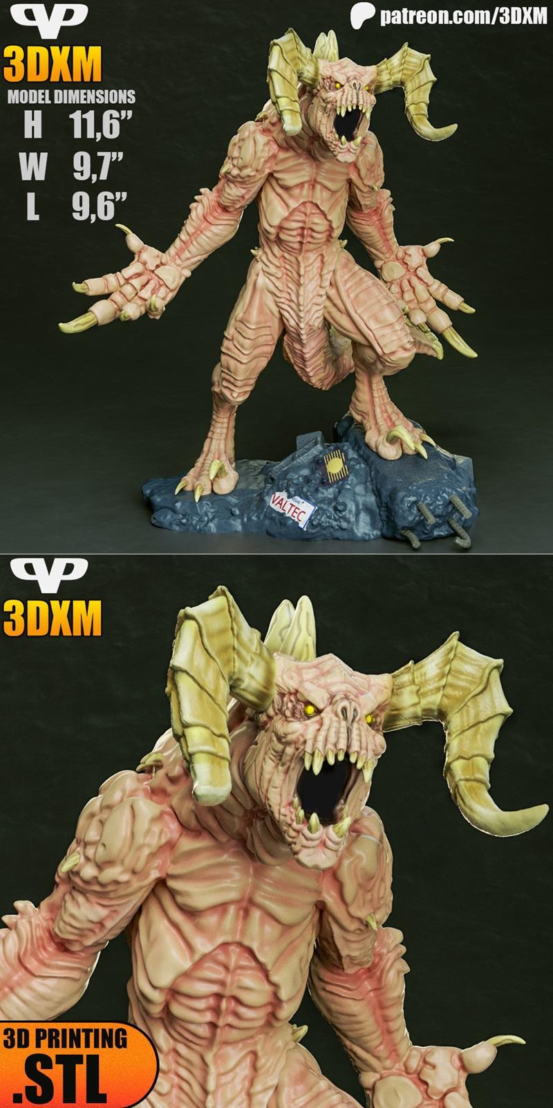 3DXM Deathclaw 3D打印模型|3DXM – Deathclaw – 3D Print Model STL