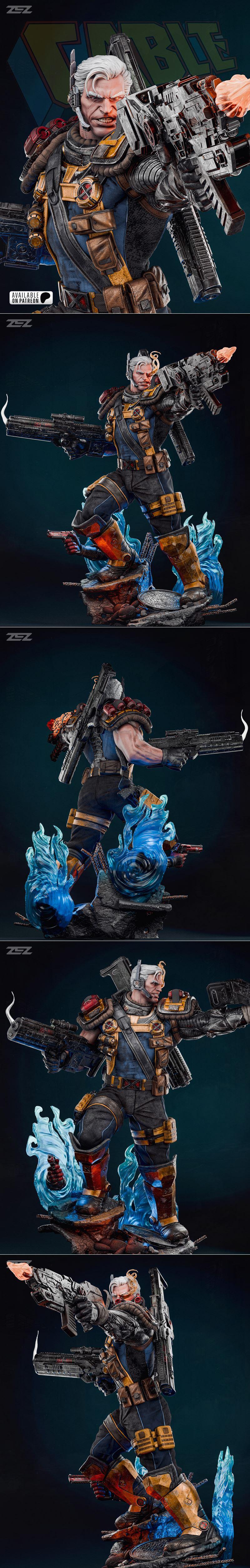 ZEZ工作室 - 电缆模型 - 3D打印角色雕塑|ZEZ Studios – Cable – 3D Print Model STL