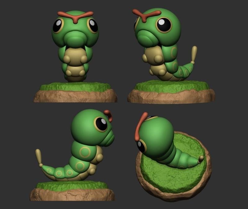 Caterpie - 宝可梦 - 3D打印模型|Caterpie – Pokemon – 3D Print Model STL