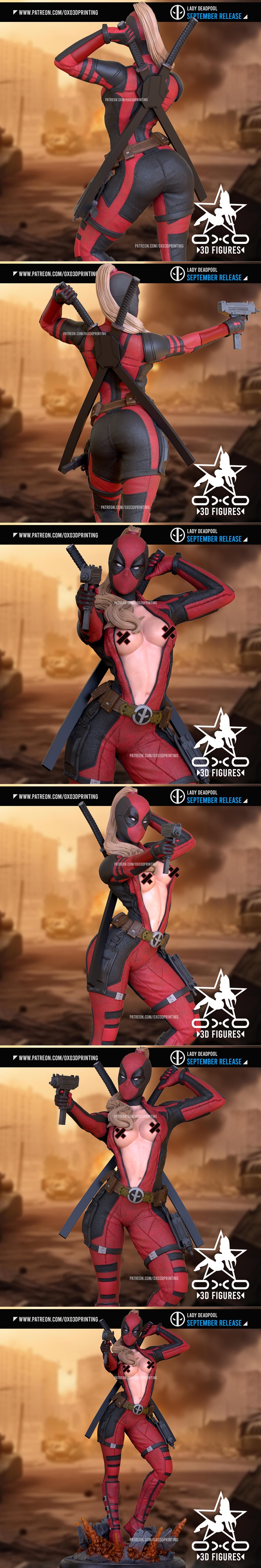 OXO3D Deadpool 3D打印模型|OXO3D Figures – Lady Deadpool – 3D Print Model STL
