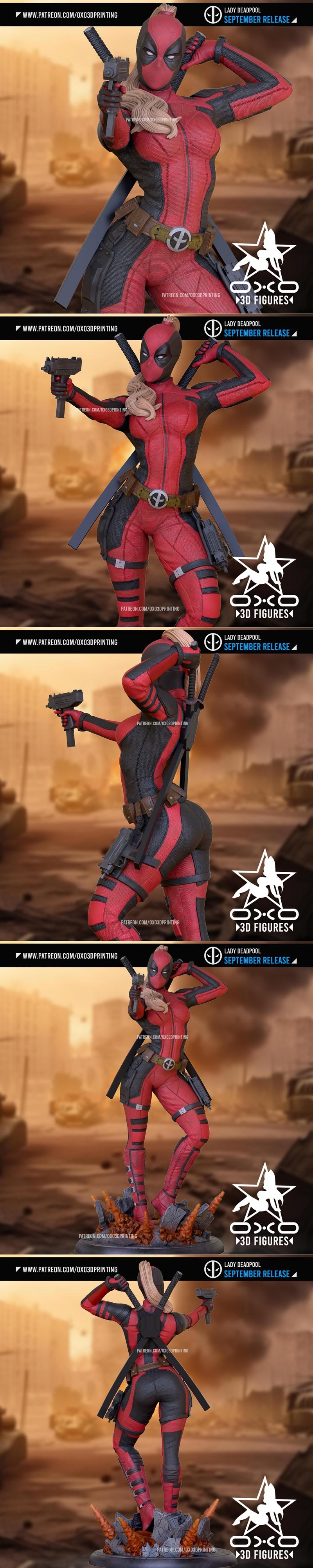 OXO3D Deadpool 3D打印模型|OXO3D Figures – Lady Deadpool – 3D Print Model STL