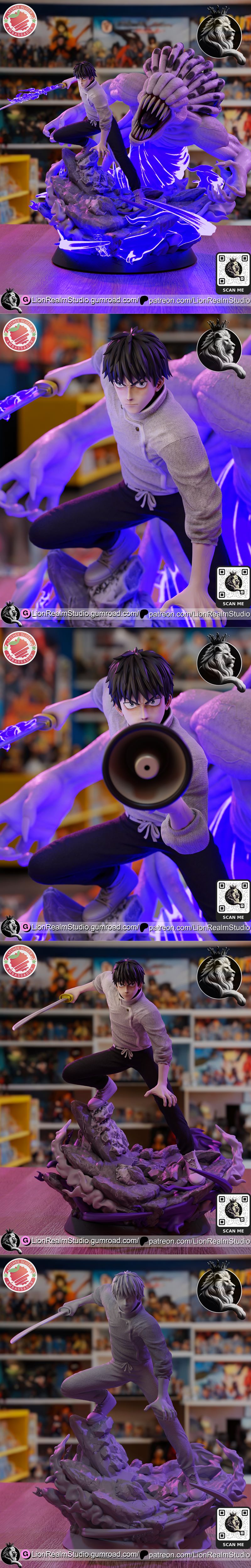 LionRealm Studio - 咒术回战 - 野太郎 3D打印模型|LionRealm Studio – Yuta – Jujutsu Kaisen – 3D Print Model STL