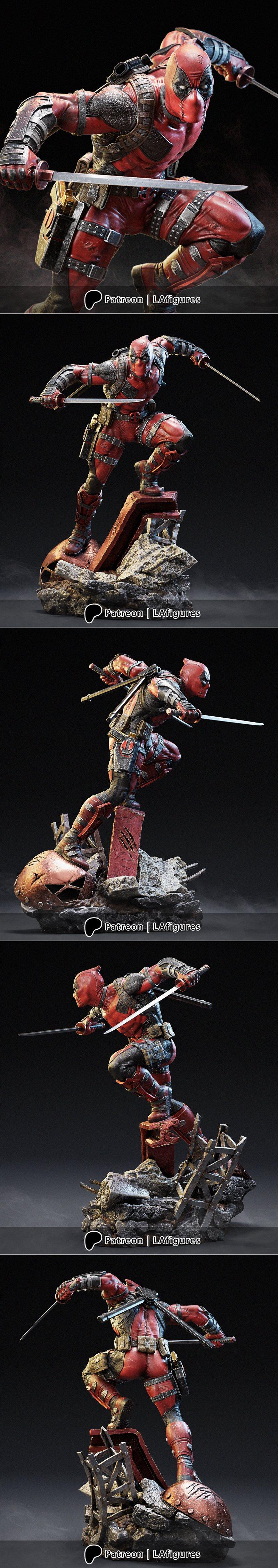 LA figures-死侍-漫威-3D打印模型|L.A. Figures – Deadpool – Marvel – 3D Print Model STL