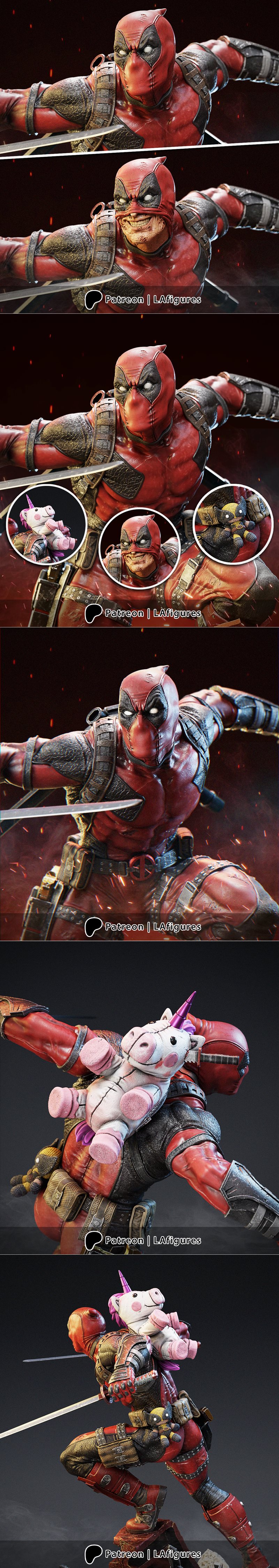 LA figures-死侍-漫威-3D打印模型|L.A. Figures – Deadpool – Marvel – 3D Print Model STL