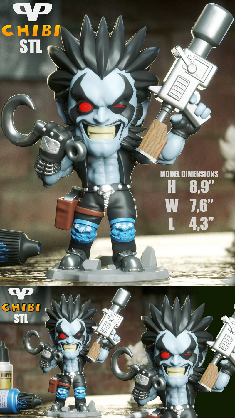 3DXM - 3D打印模型 - Lobo Chibi|3DXM – Lobo Chibi – 3D Print Model